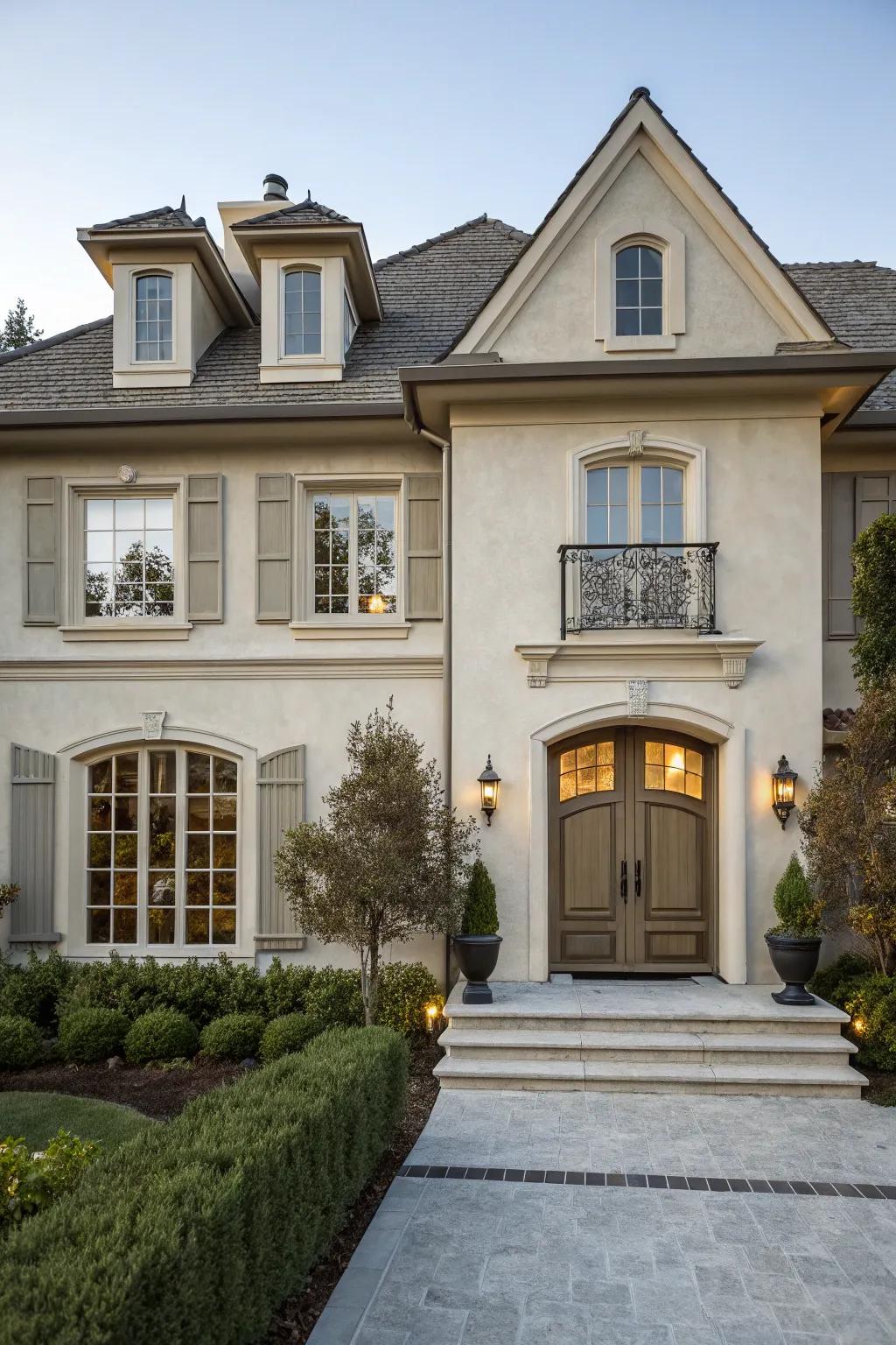 Symmetry adds elegance and balance to this home.