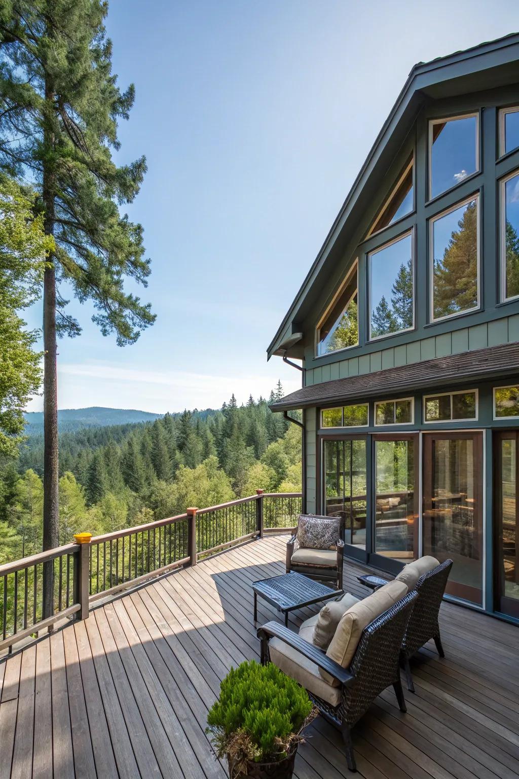 A terrace that welcomes the forest into your living space.