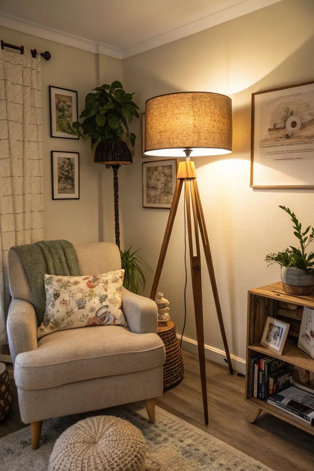 Standing lamps offer light and elegance to any nook.