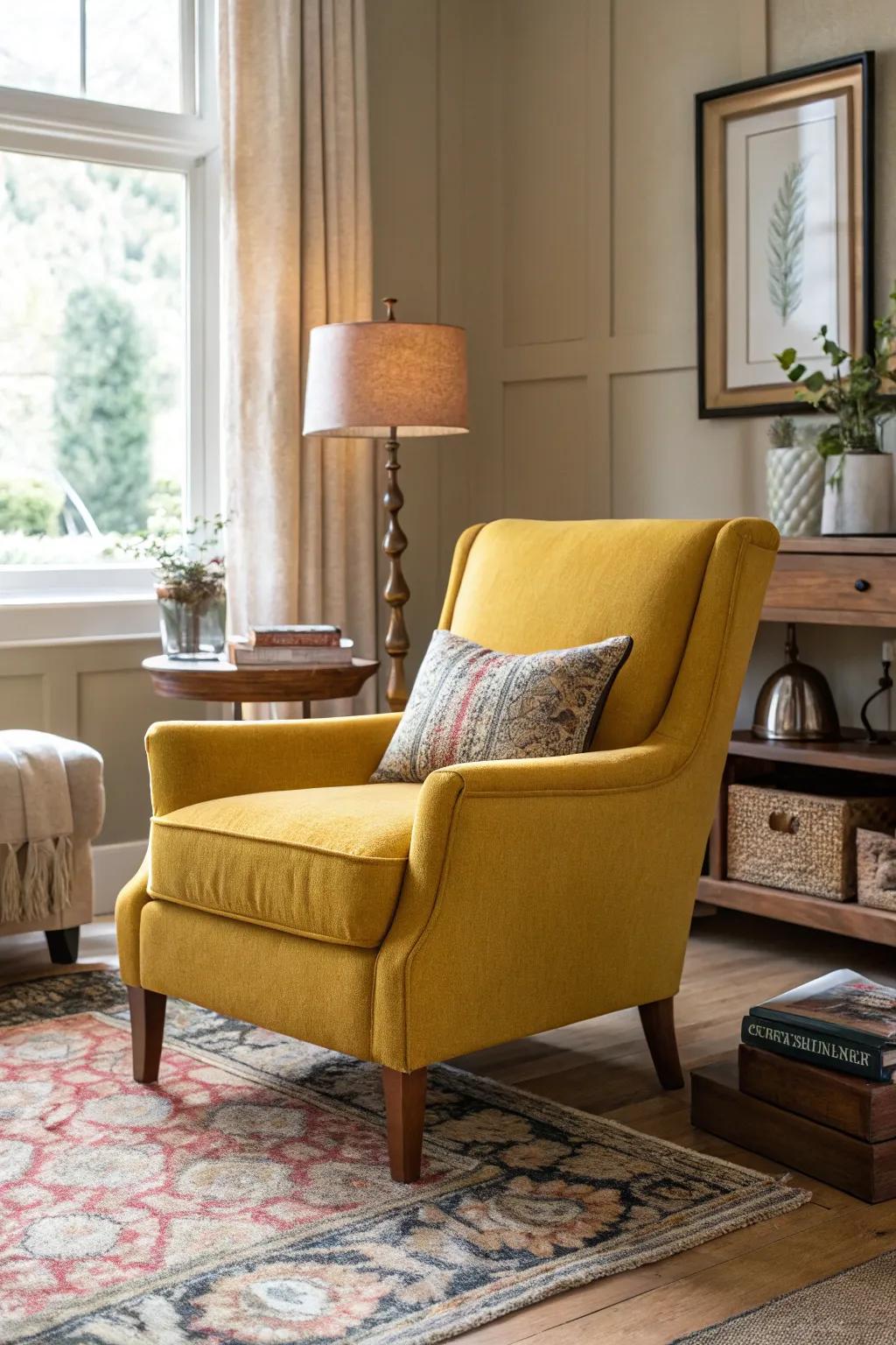 Adding color instantly lifts the room’s atmosphere