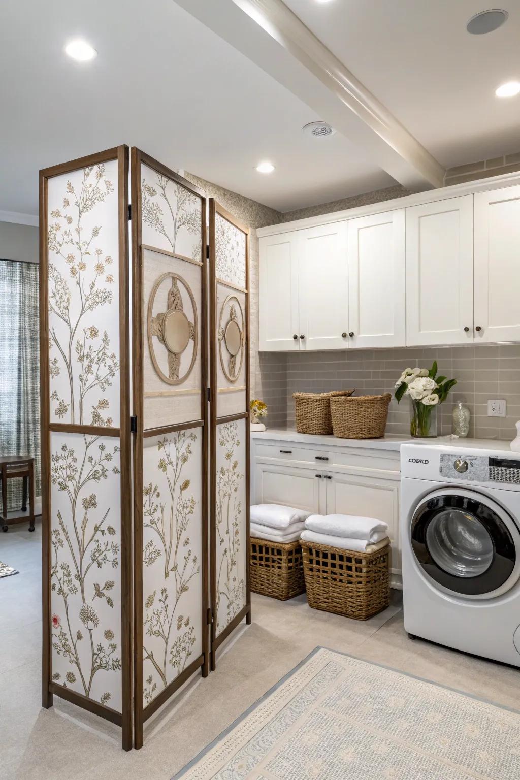 Folding screens offer an elegant and versatile concealment solution.