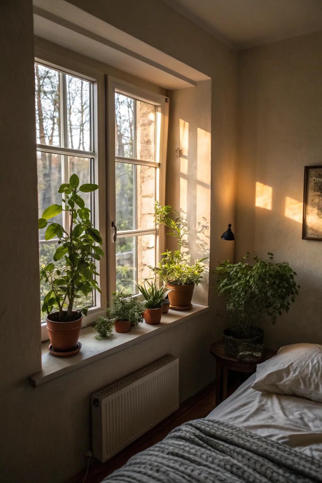 Small plants adding vitality to a small area.