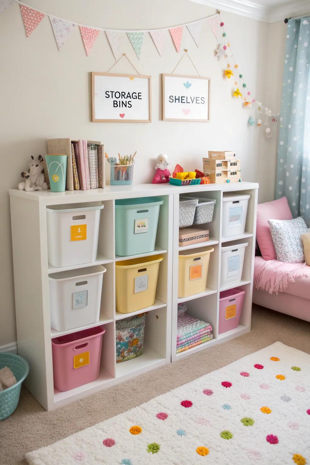 Labels help maintain order in a child's area.