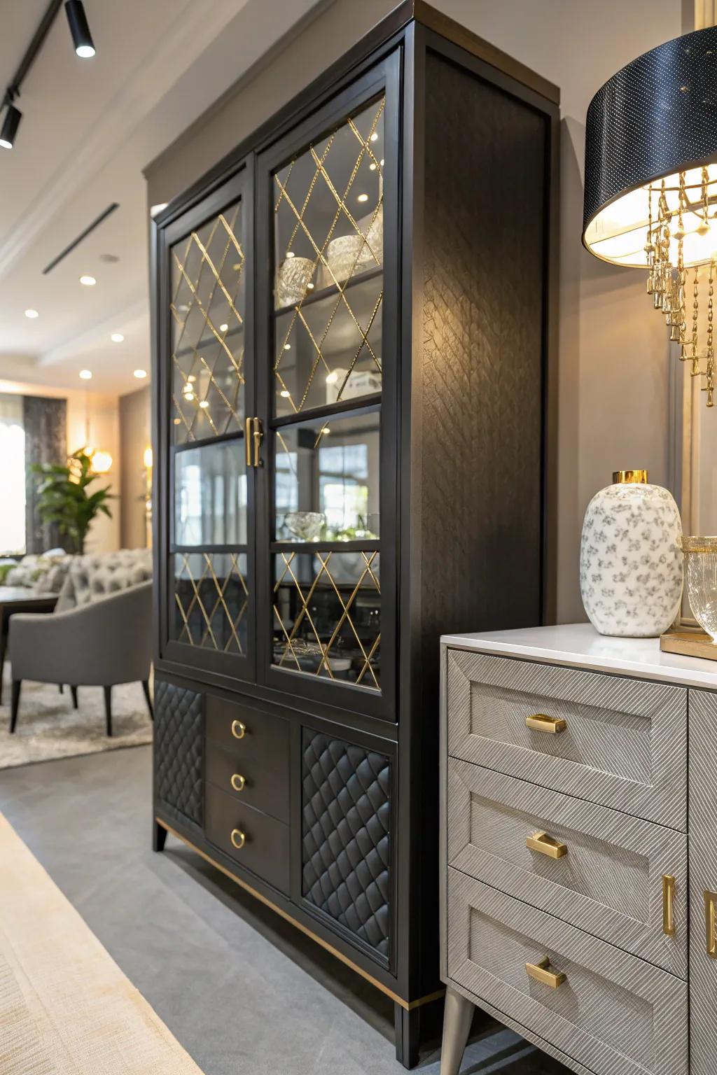 Fresh fixtures provide this hutch with an updated, contemporary appearance.