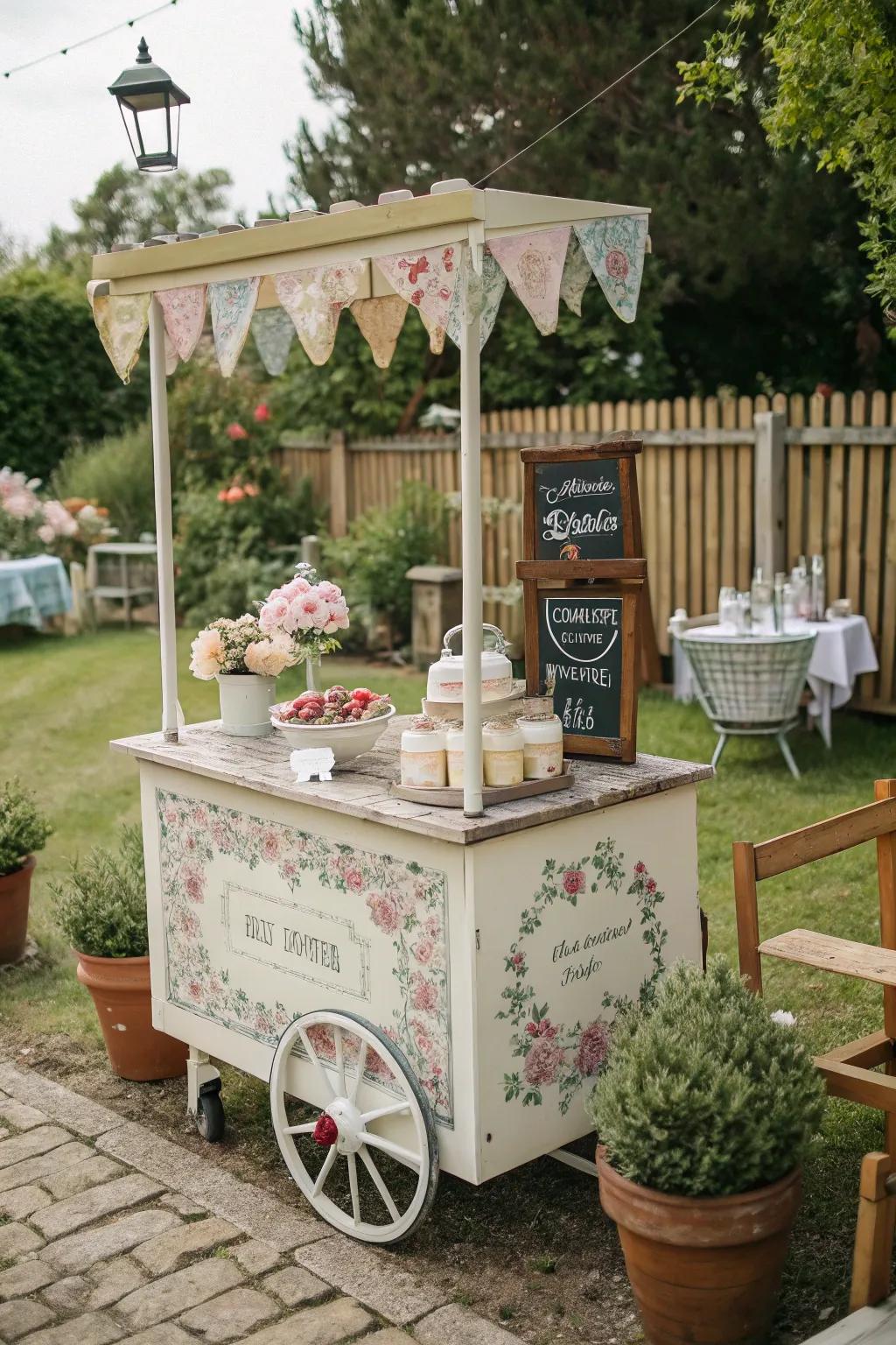 A classic cart brings charm and memories.