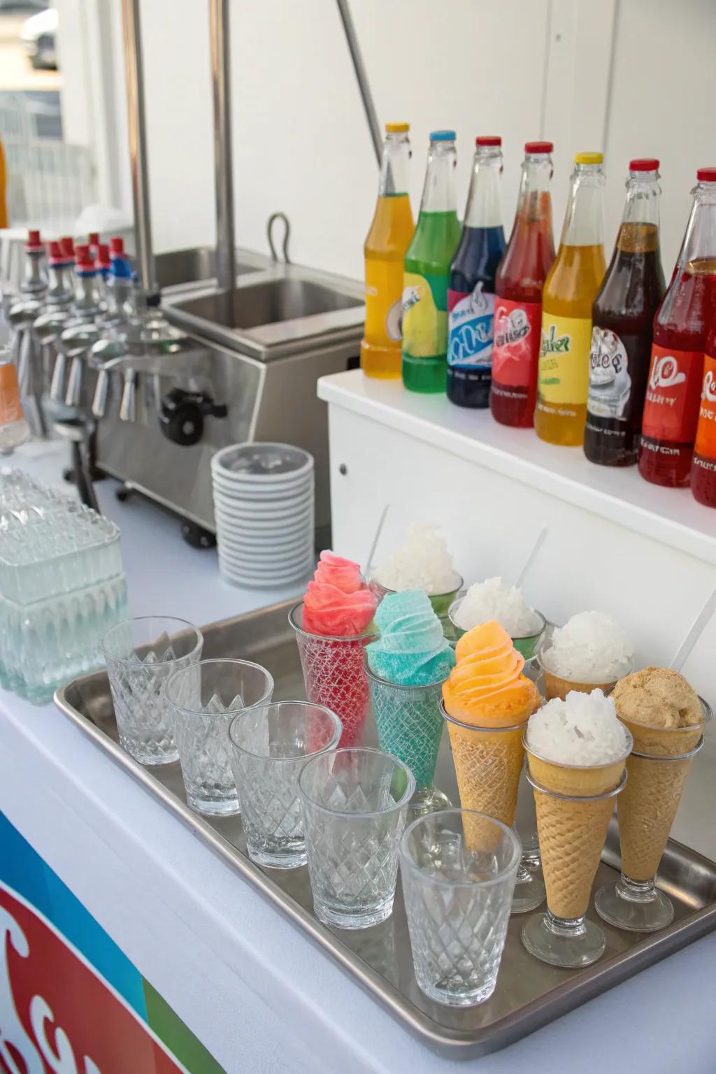 An ice cream fizz station that brings a bubbly joy to any event.