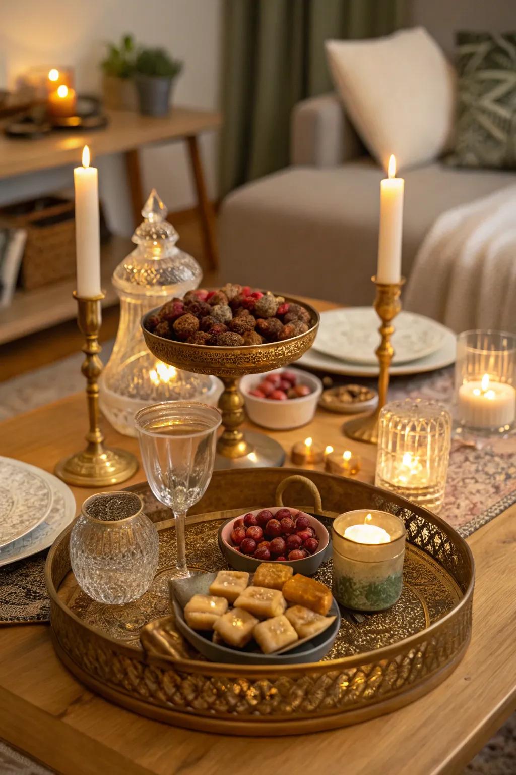 Metallic pieces adding a hint of tradition