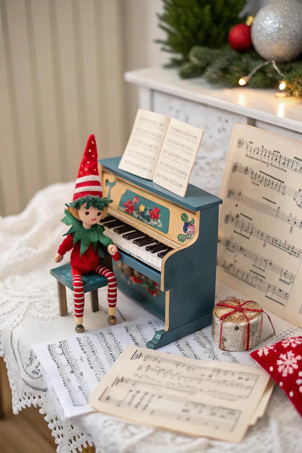 A sprite brings music to the season with a sweet tune.
