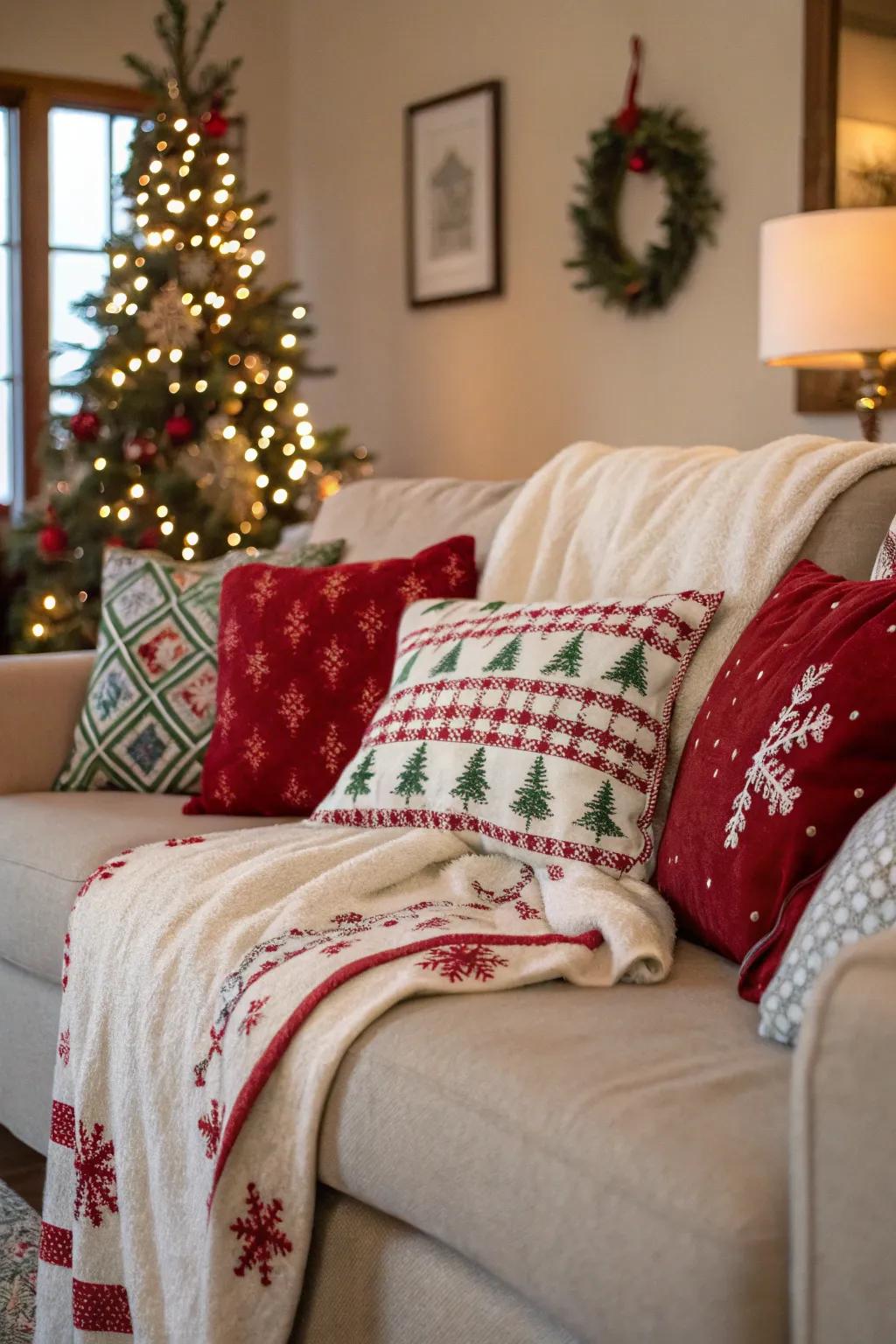 A cozy corner perfect for snuggling up during the holidays.