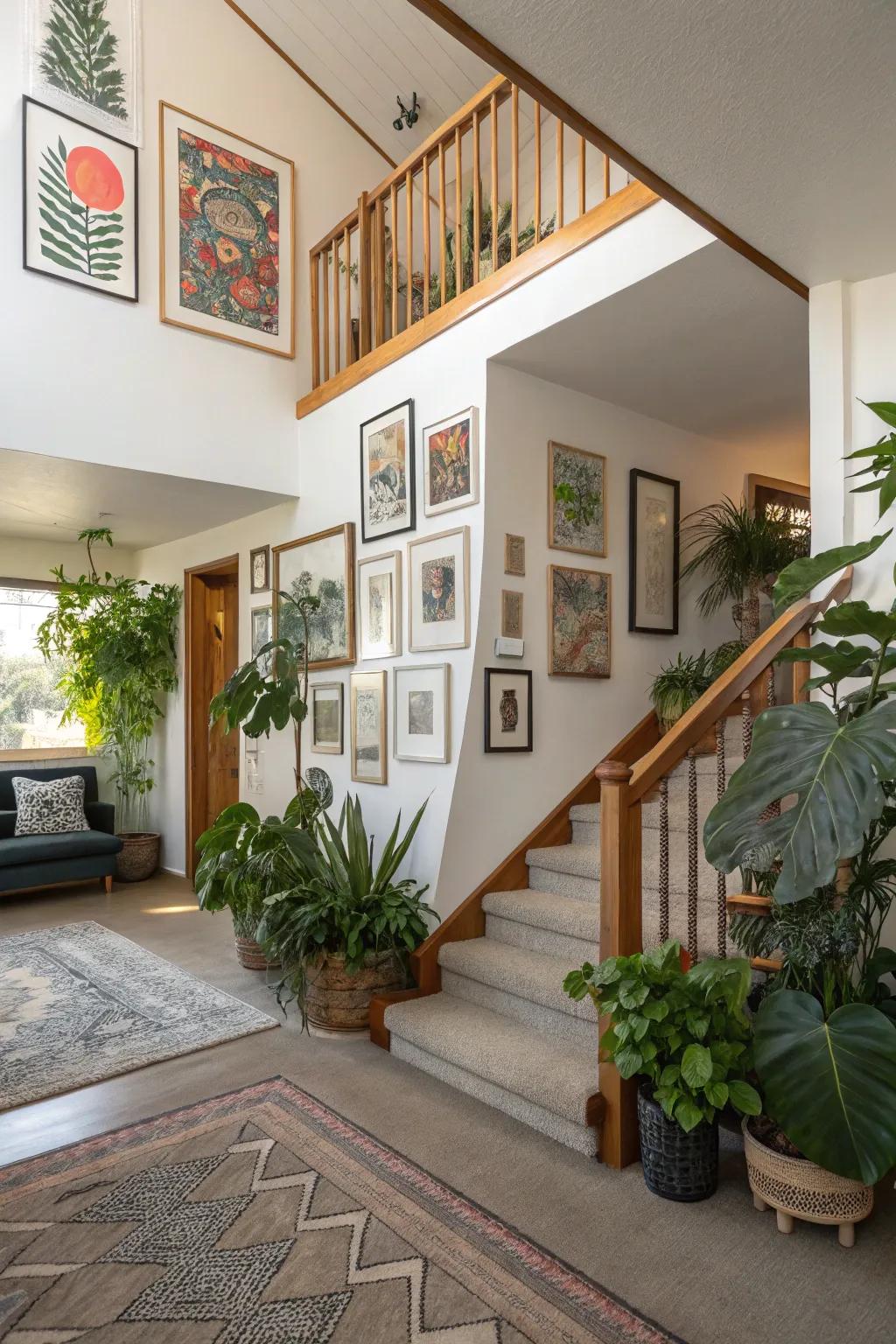 Employ artwork and plants to instill character and vibrancy into your home.