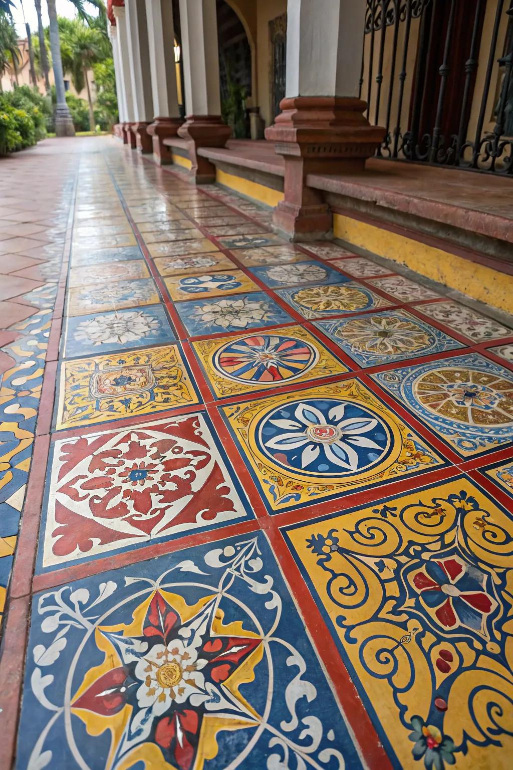 Ornamental tiles deliver beauty and practicality to floors.