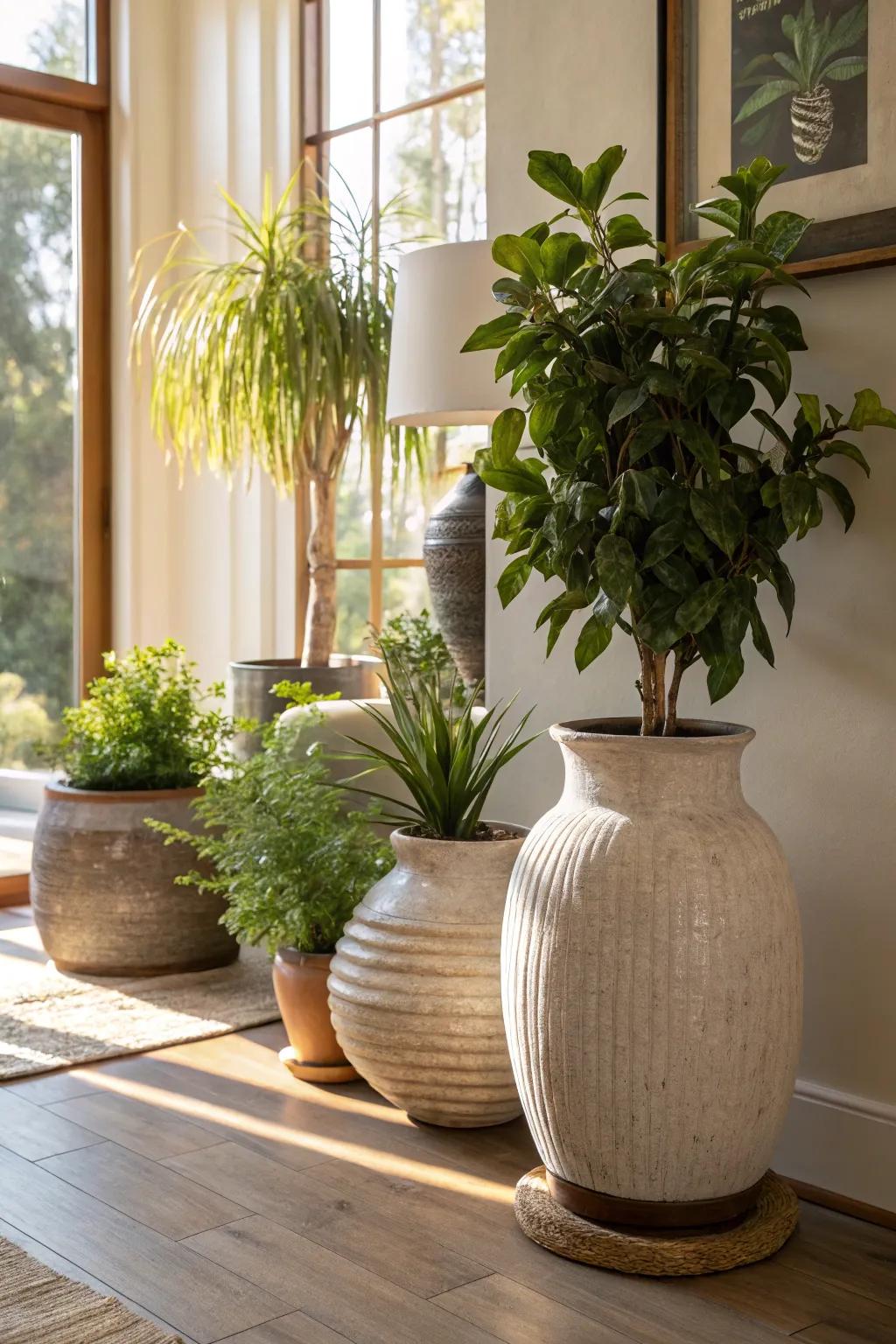 Ceramic vases and planters include a country touch to your design.
