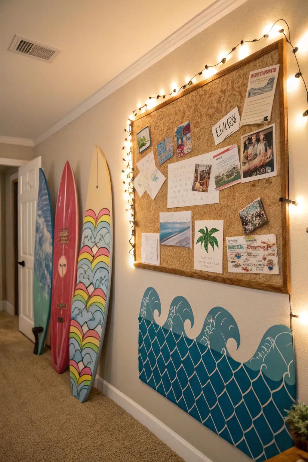 A surf-inspired display board that brings the excitement of the ocean inside.