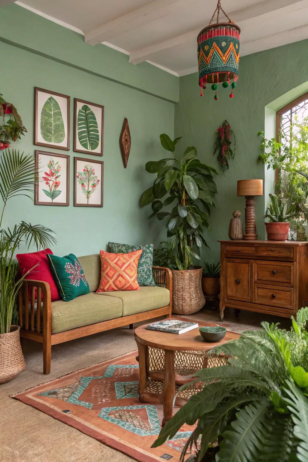 Use bright and earthy colors to capture the spirit of the jungle.
