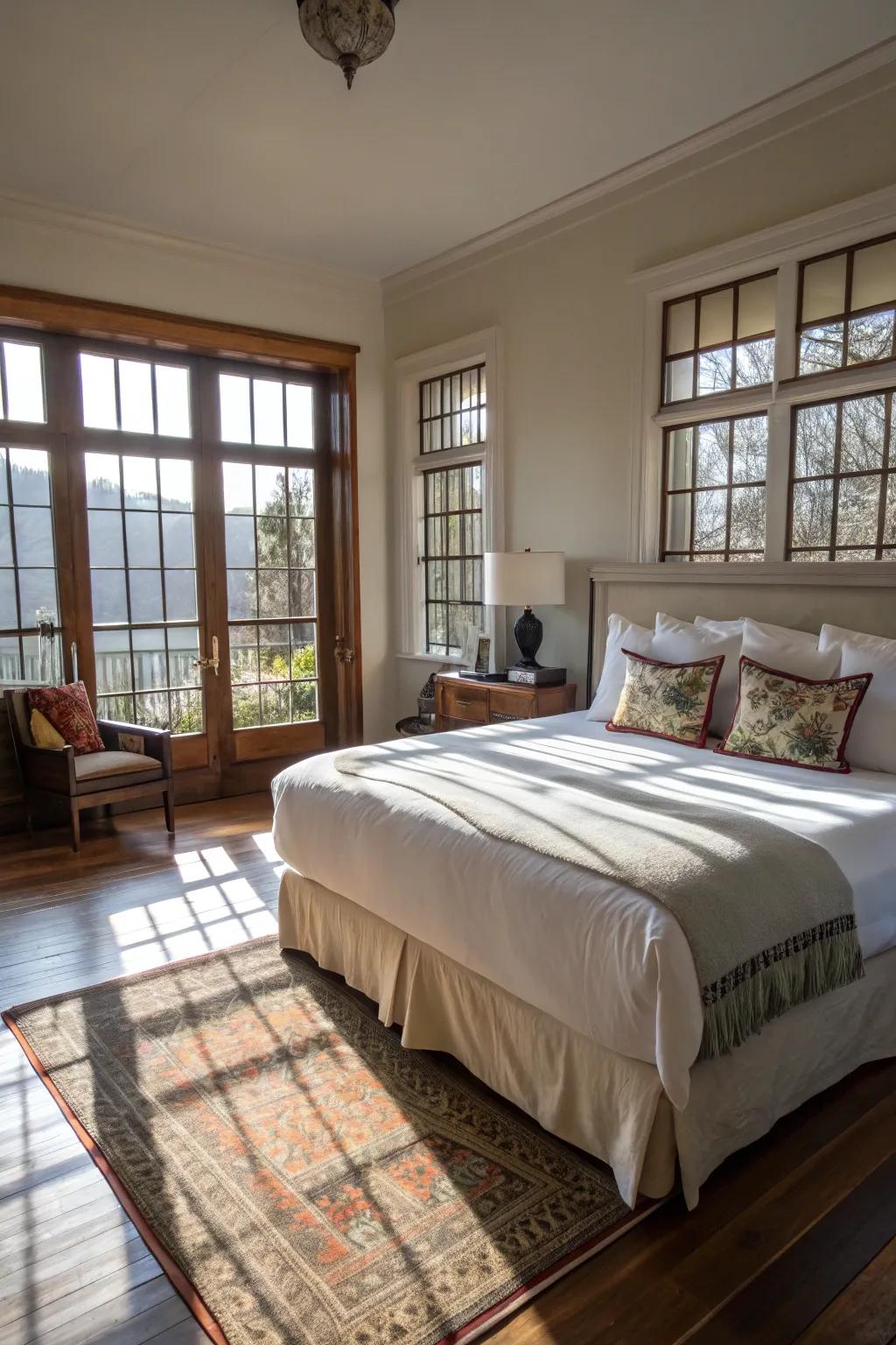 Sunlight breathes freshness and vitality into your bedroom.