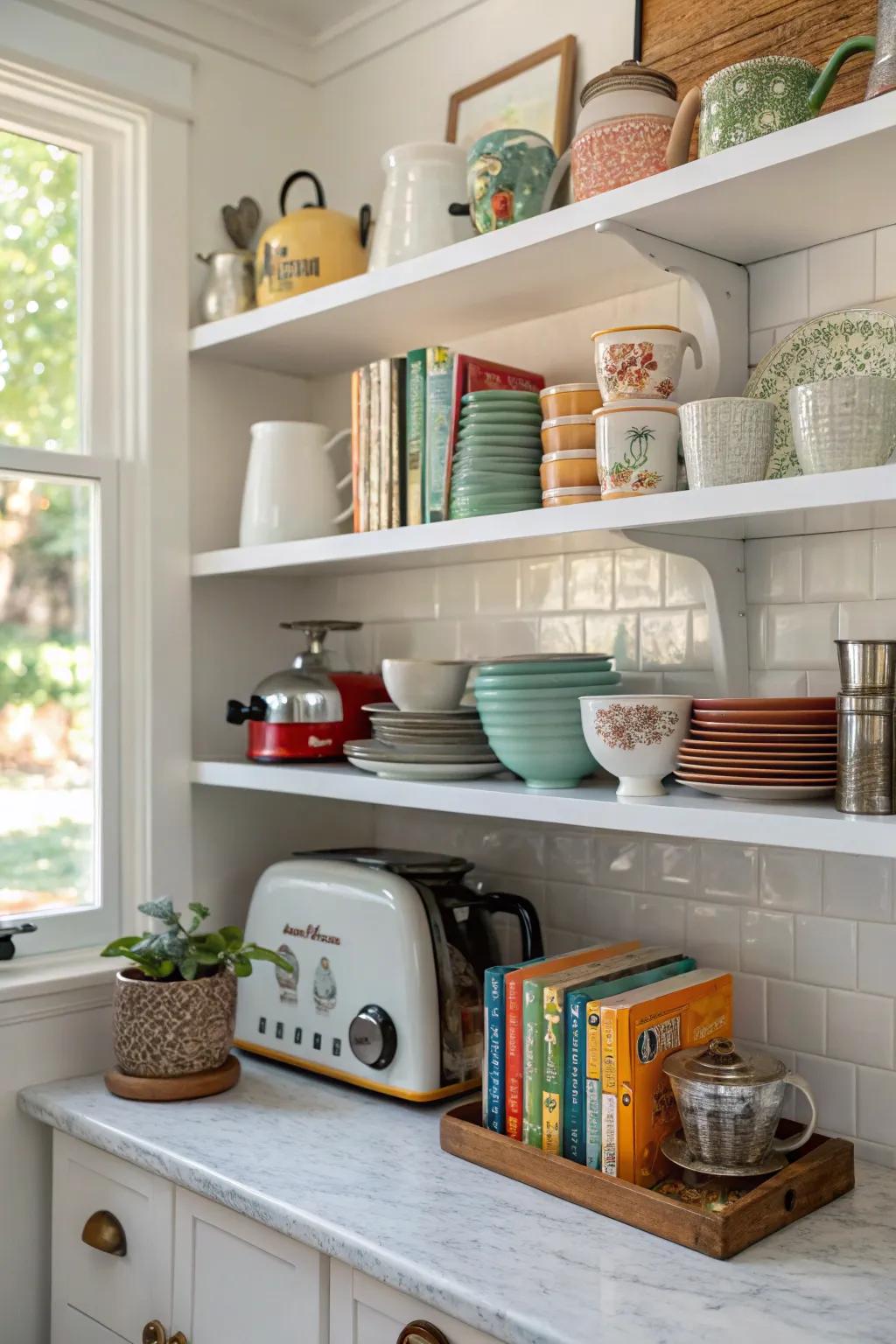 Unique displays add your personal touch to your kitchen.