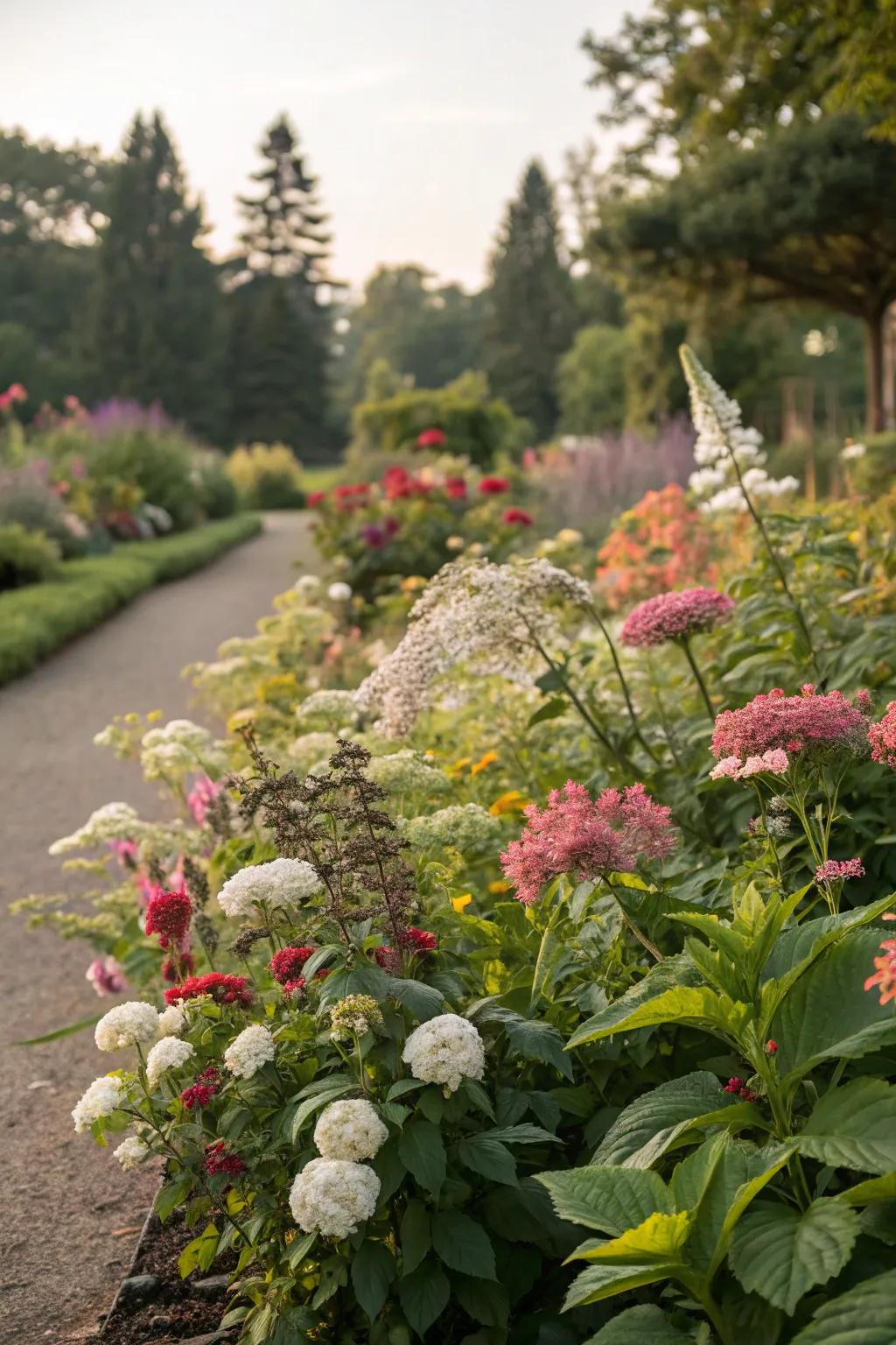 A lively perennial garden bed offering year-round beauty.