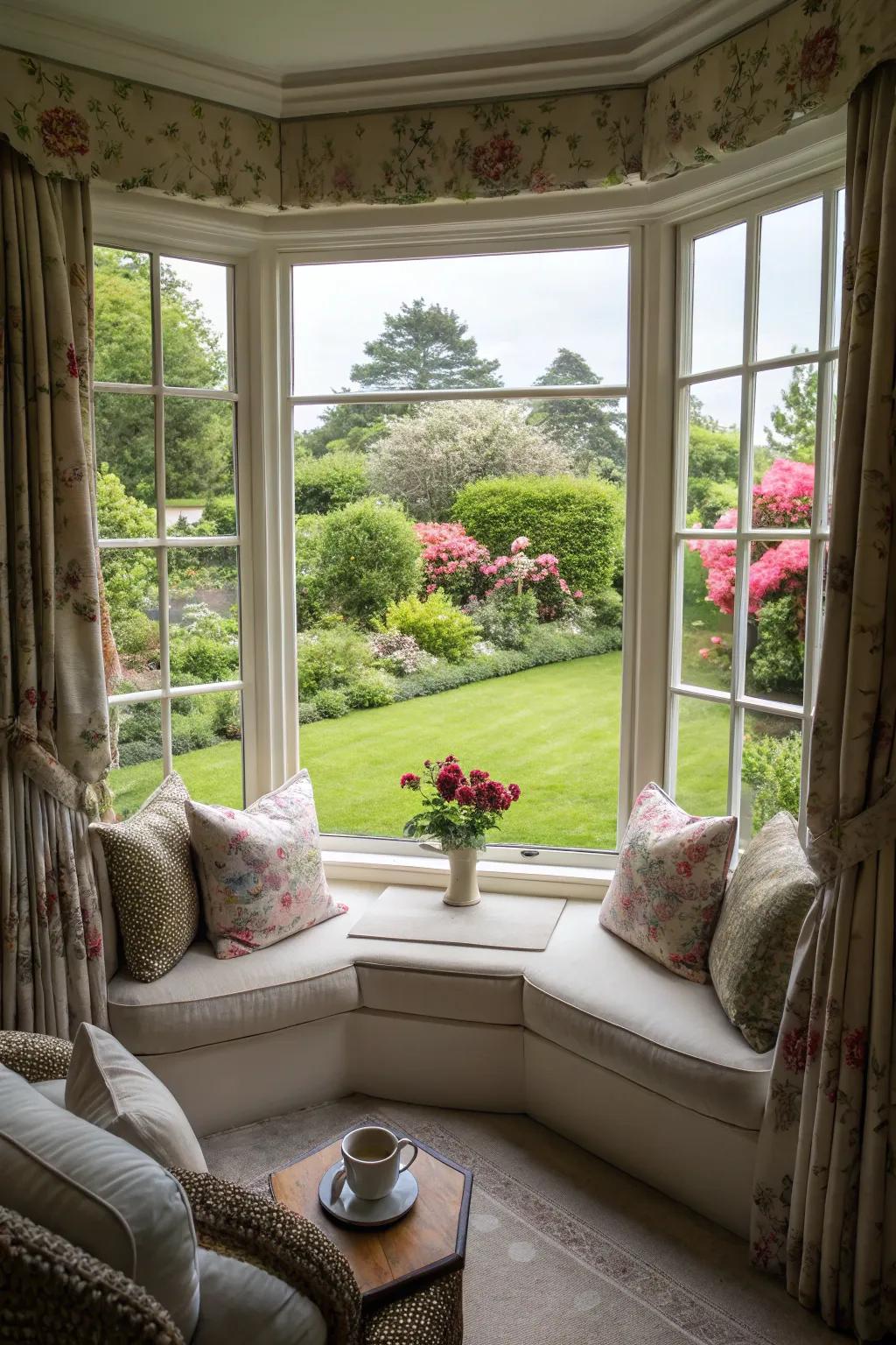A bay window giving both class and extra seating.