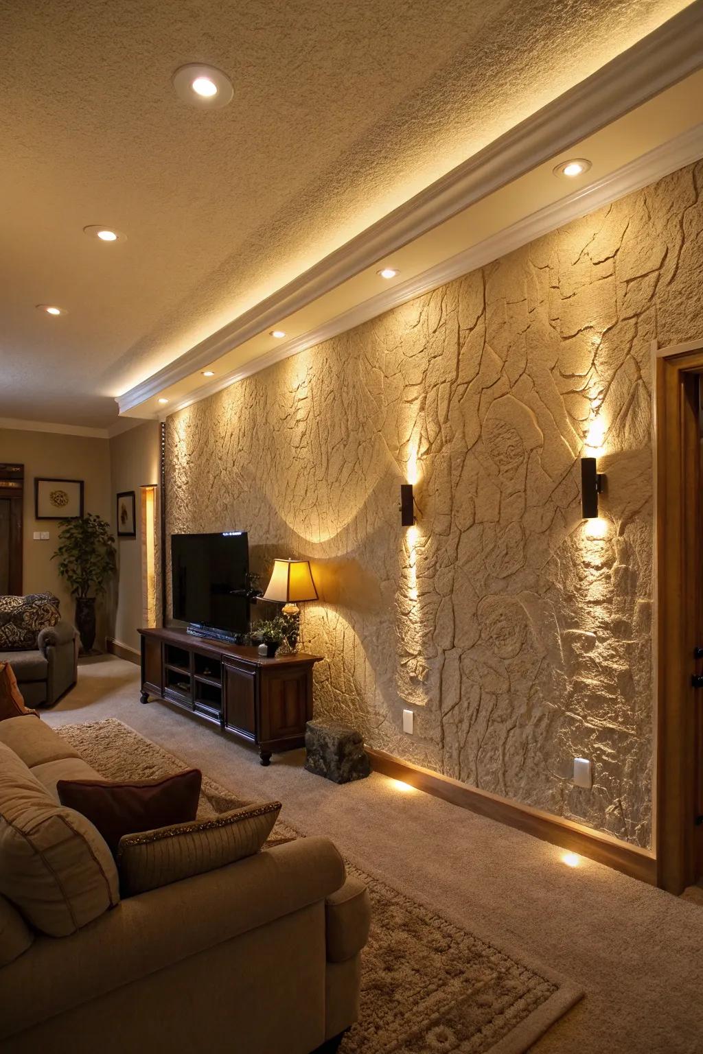 Wall wash LEDs for a stunning effect.