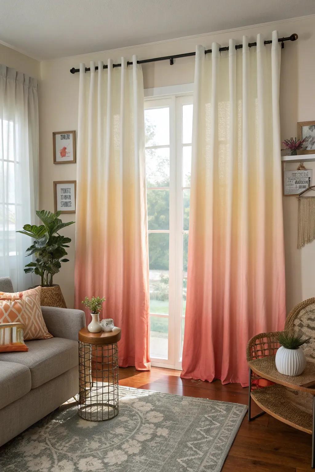 Dual-tone curtains add a touch of elegance to any decor.