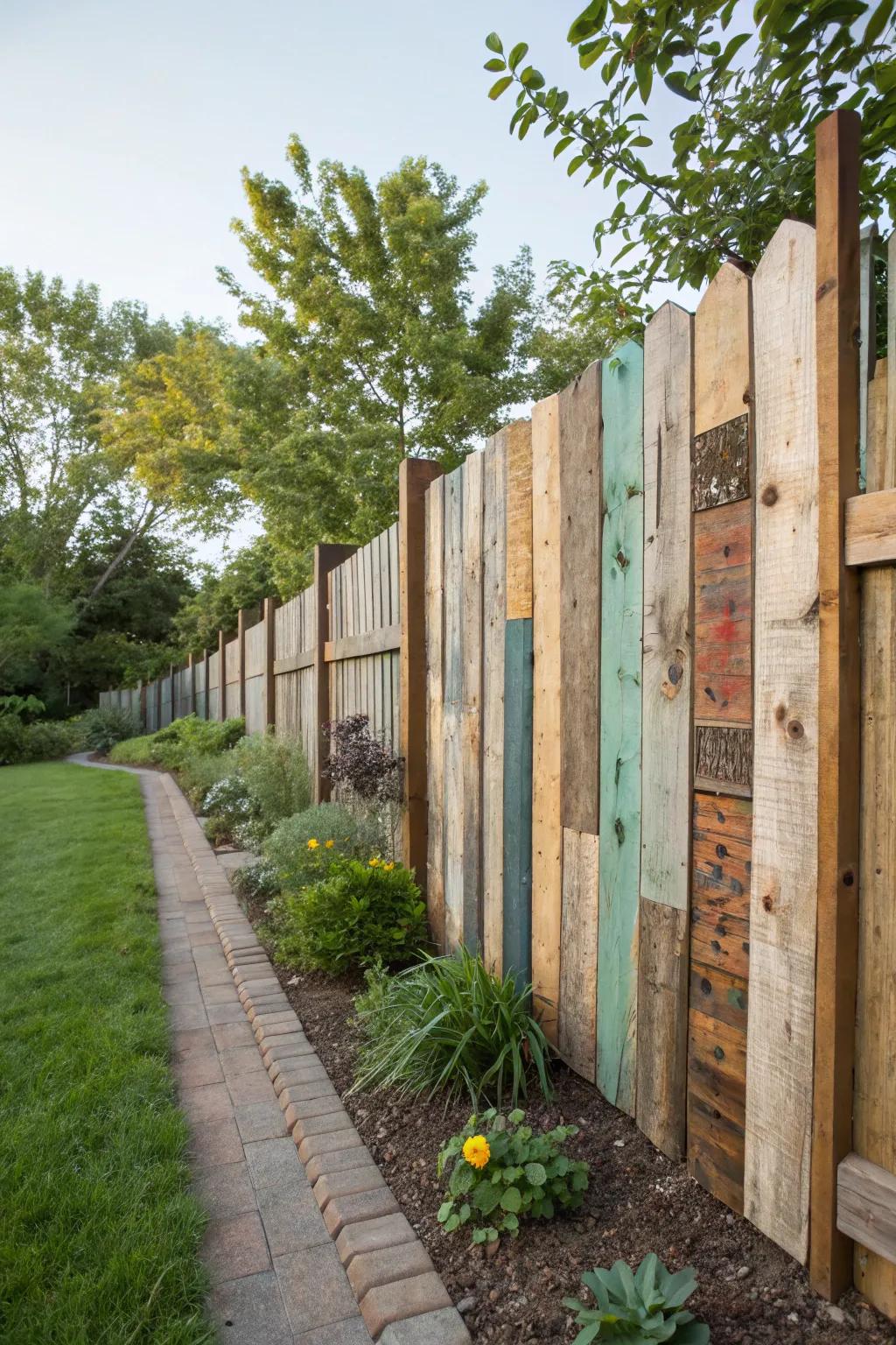 Reclaimed wood fencing gives your garden individuality.