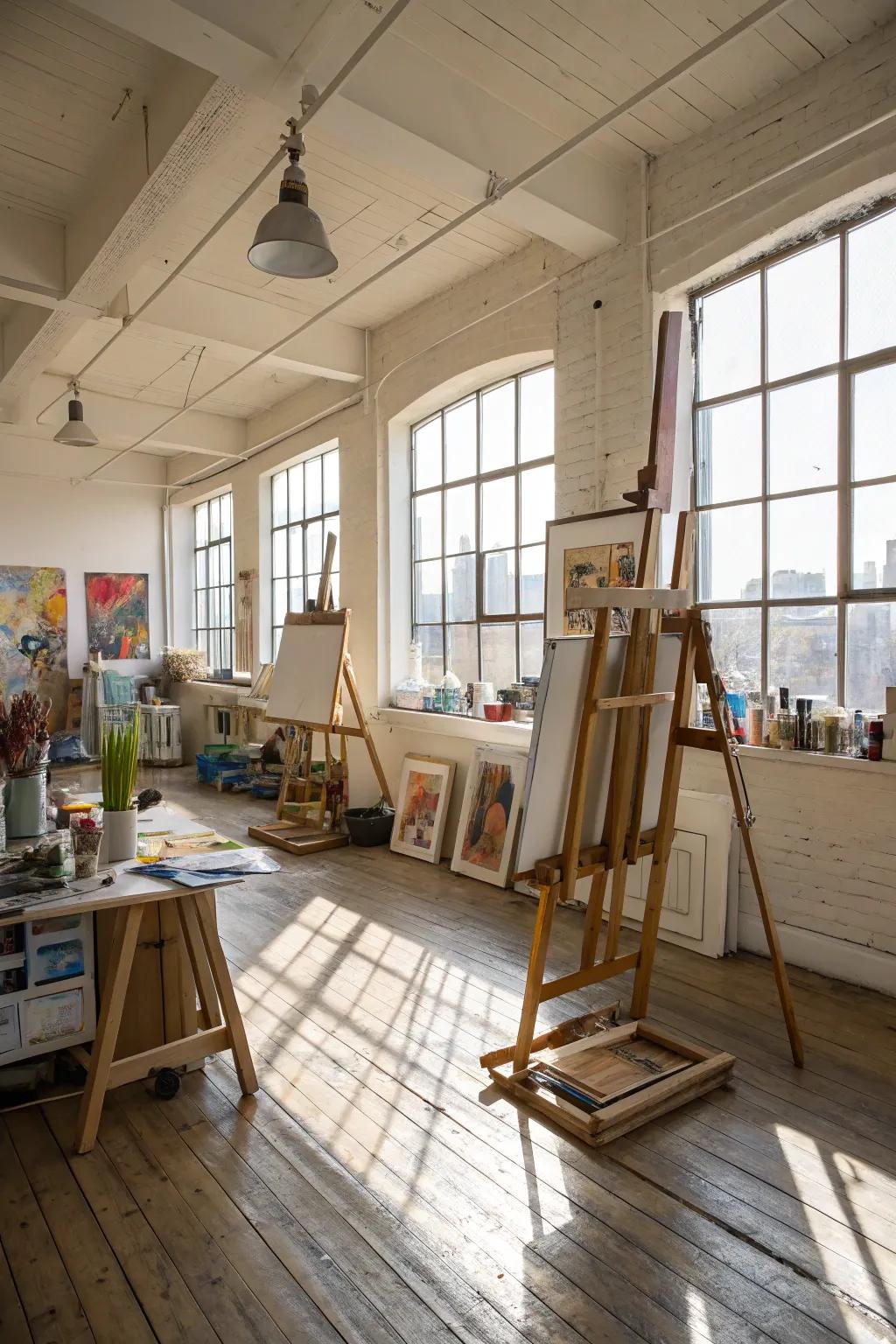 Unleash your inventiveness throughout a radiant and inspirational loft studio atmosphere.