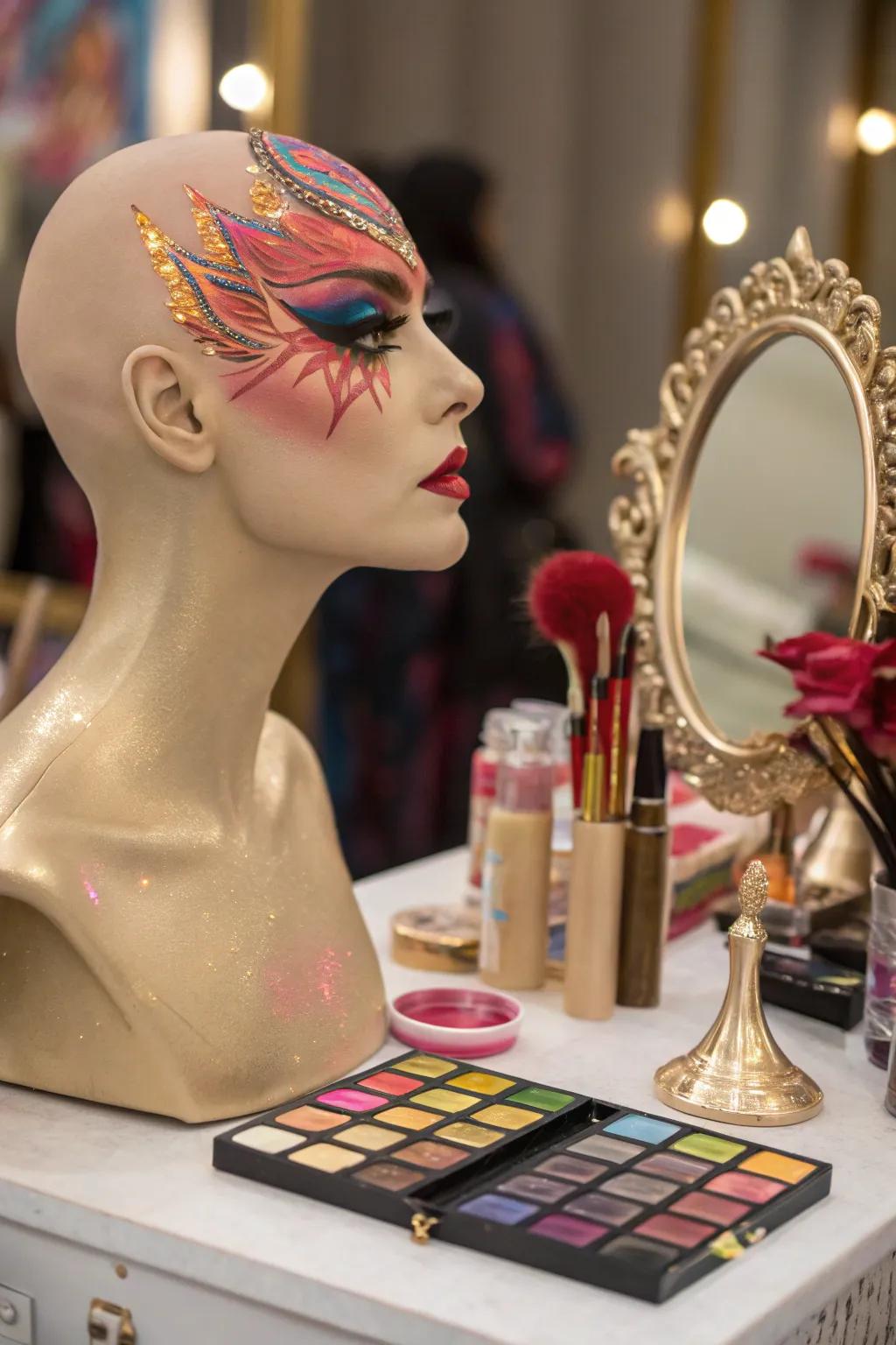 Fantasy-inspired designs turn mannequin heads into works of art.