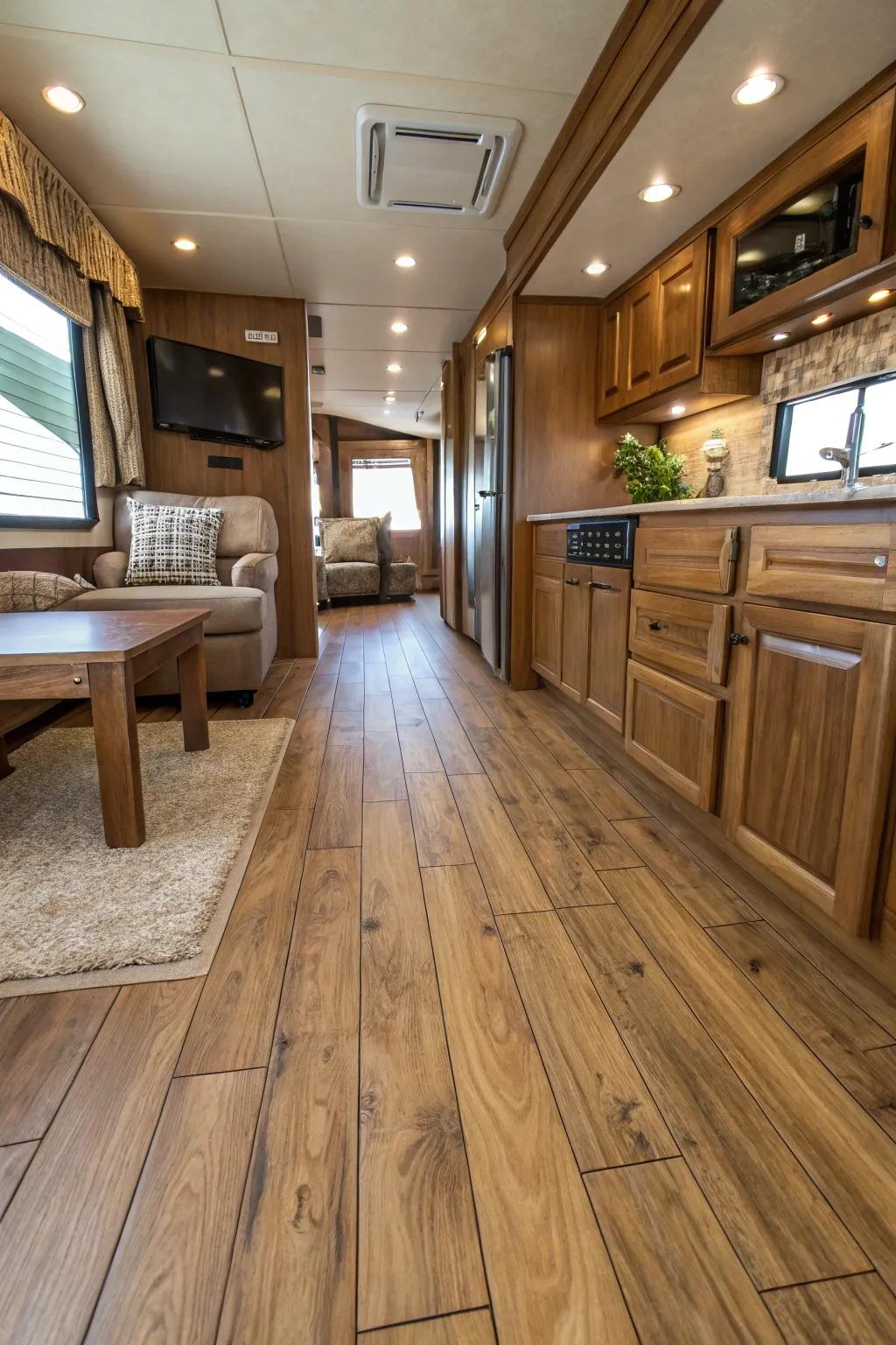Composite timber planks introduce warmth and sophistication to any space.