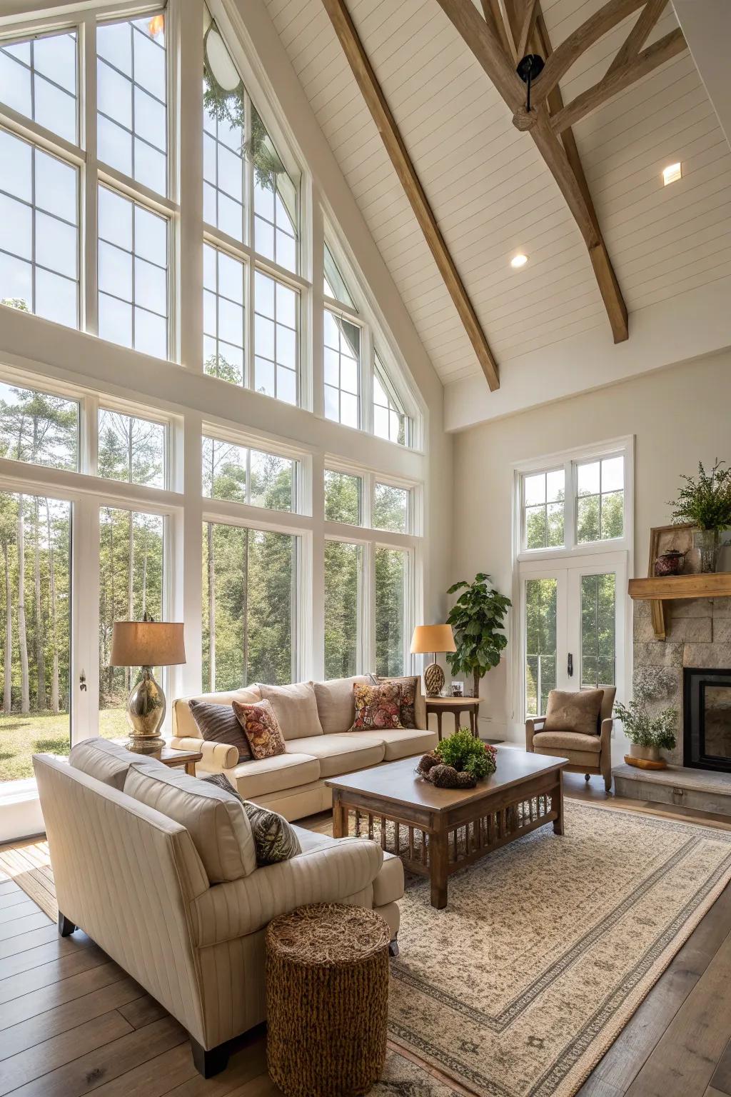 Elevated ceilings foster an airy, expansive atmosphere.