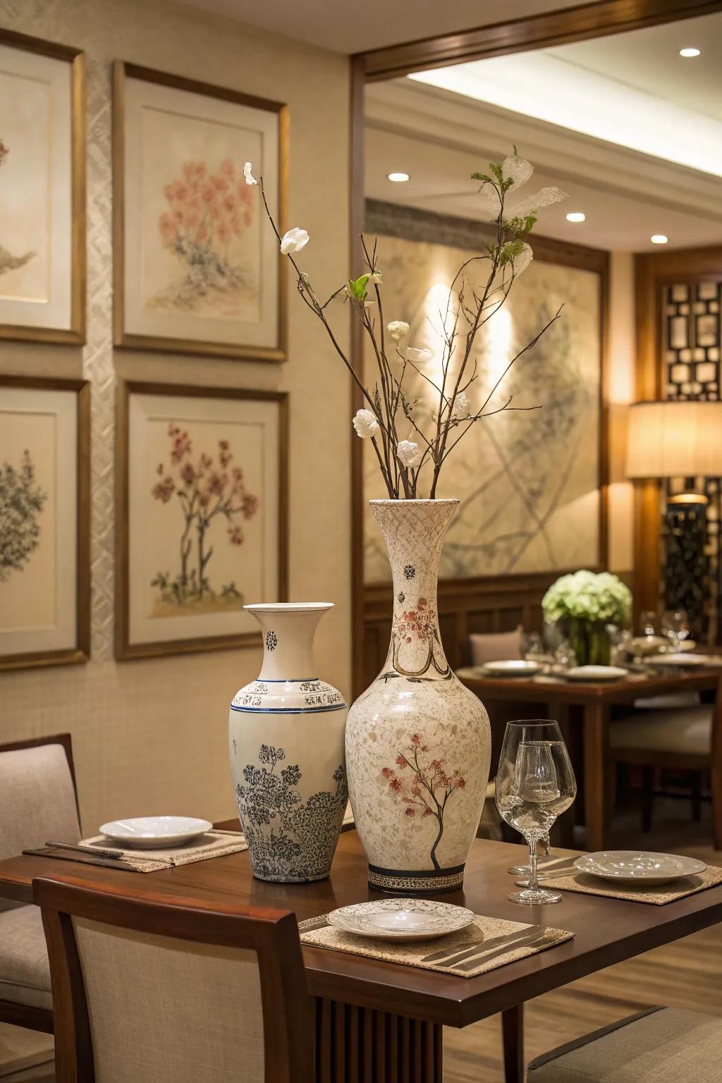 Subtle art and decor infuse personality without overwhelming the dining area.