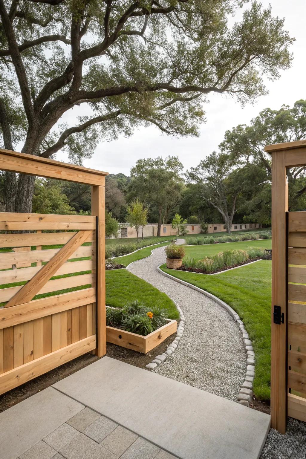 A fence design that outlines the landscape, providing extensive views and an atmosphere of openness.