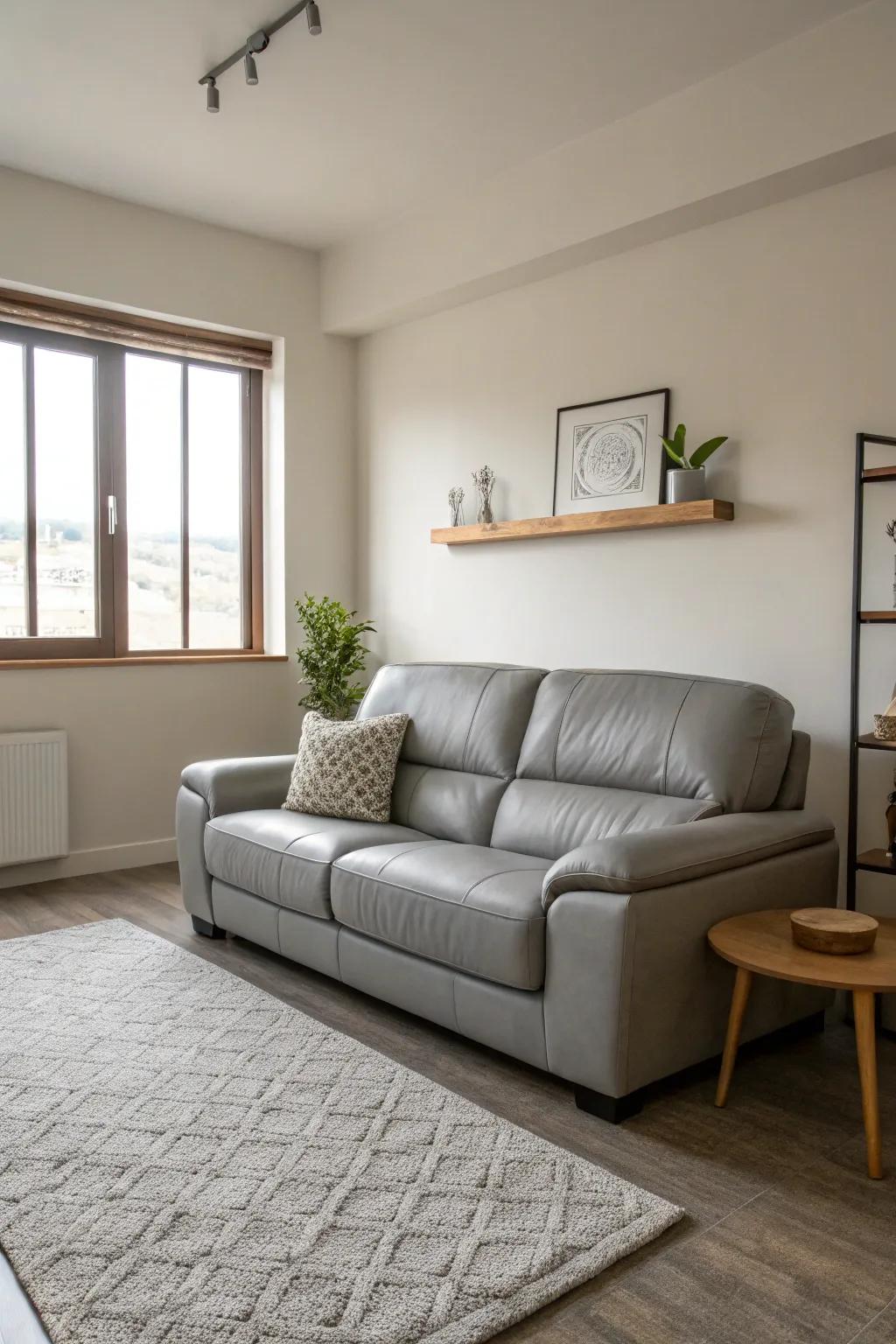 An uncluttered living room with a focus on functionality and style.