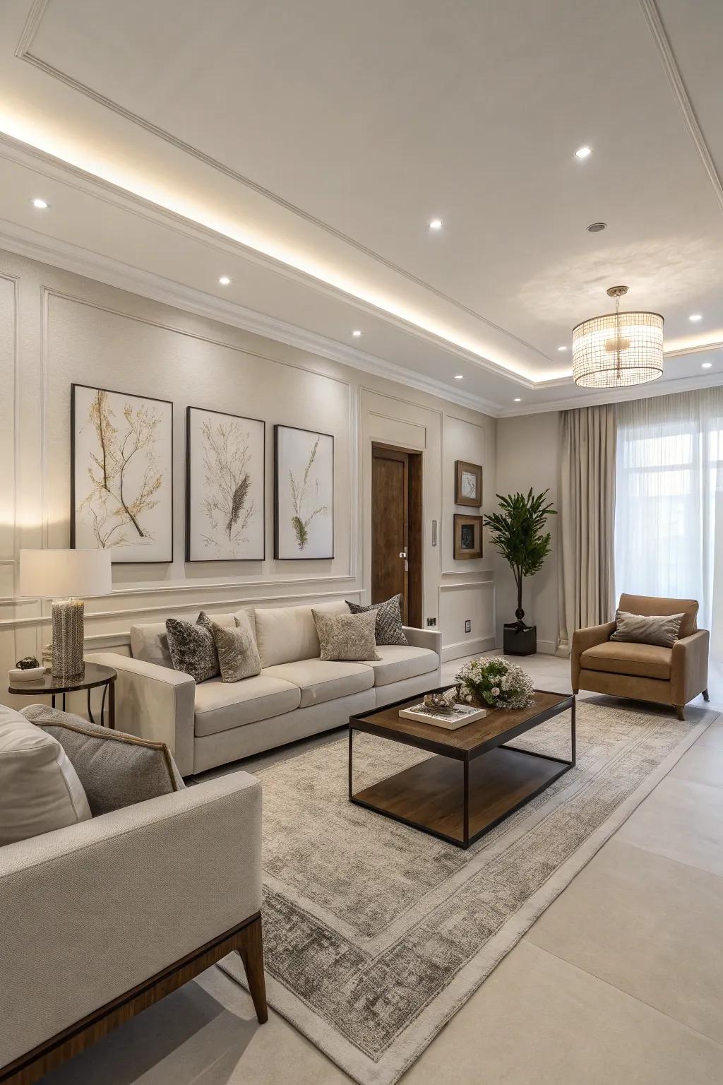 Modern interior designs that balance contemporary style with comfort.