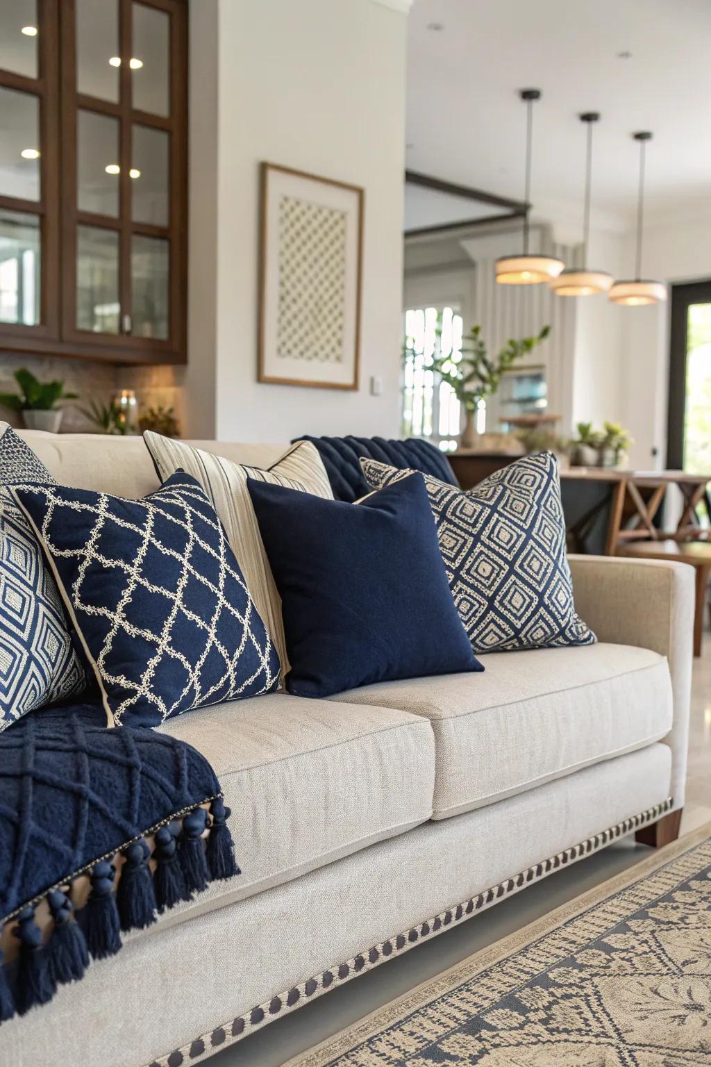 Deep sea cushions provide an inviting and comfortable touch.