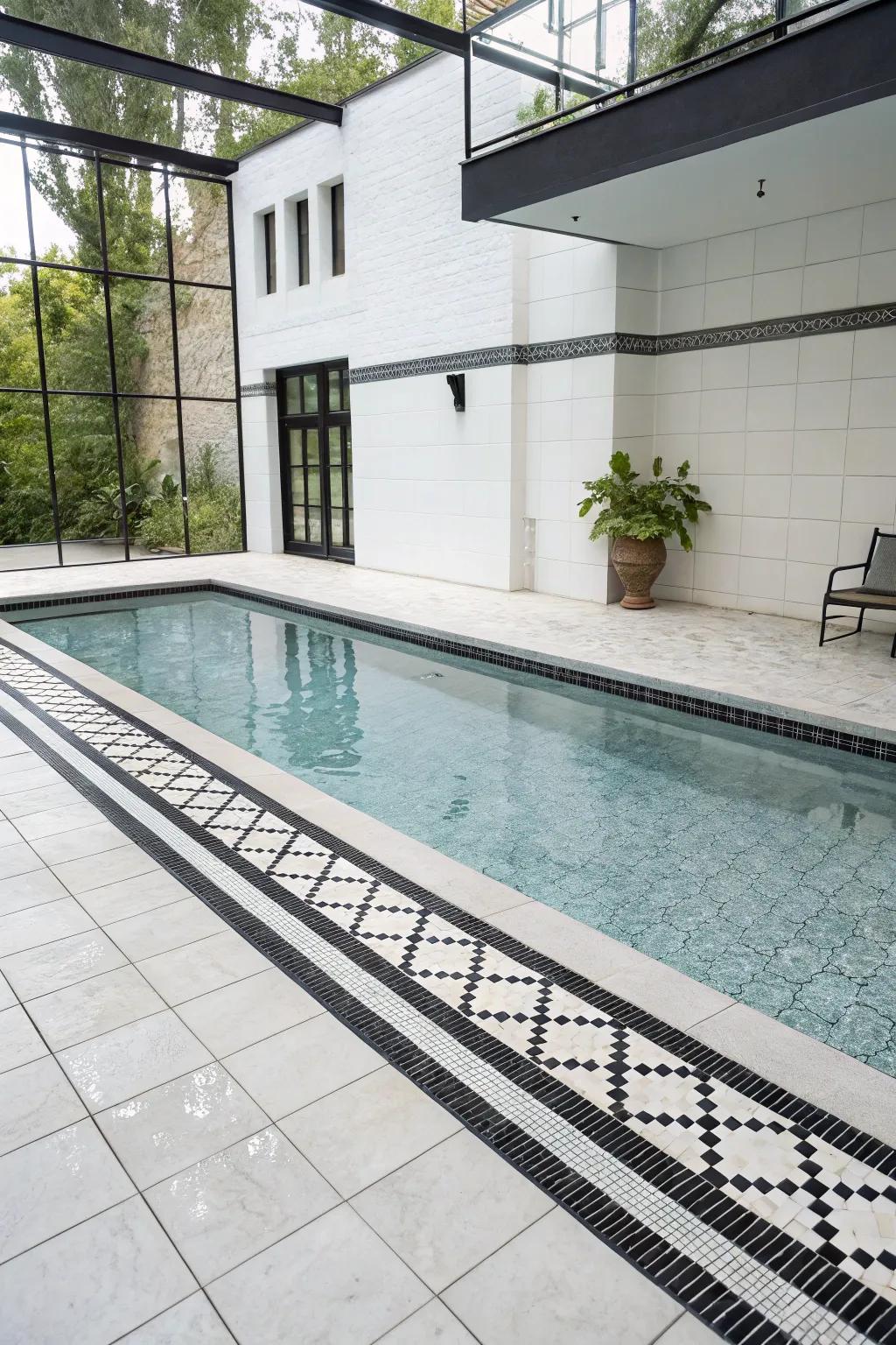Monochrome accents offer a sleek and modern aesthetic.