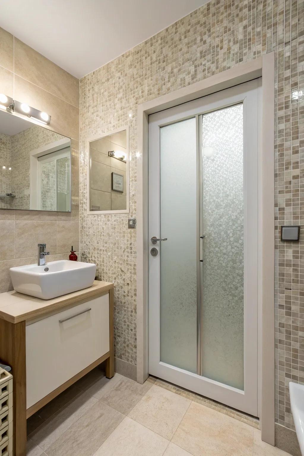 Accept simplicity by embracing minimalist and contemporary mosaic aesthetics.