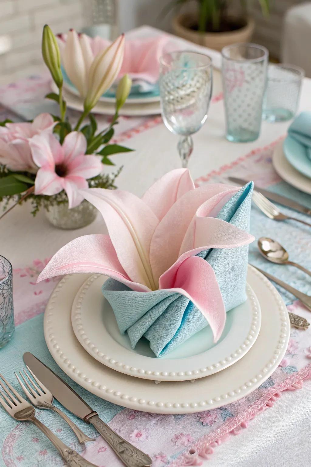 Elegant lily folds for a dash of sophistication.