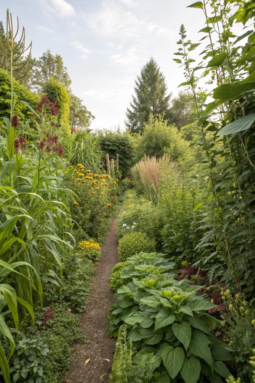 Layered sowing introduces profundity and curiosity to a slim garden.