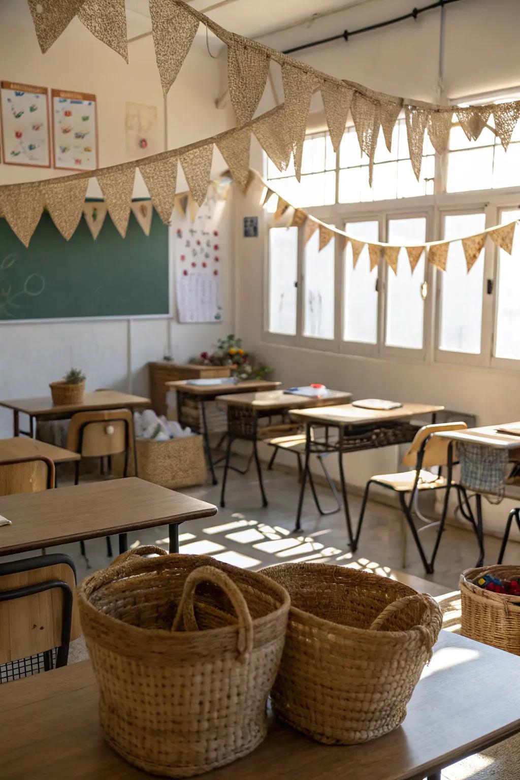 Textural components augment the ecological theme.