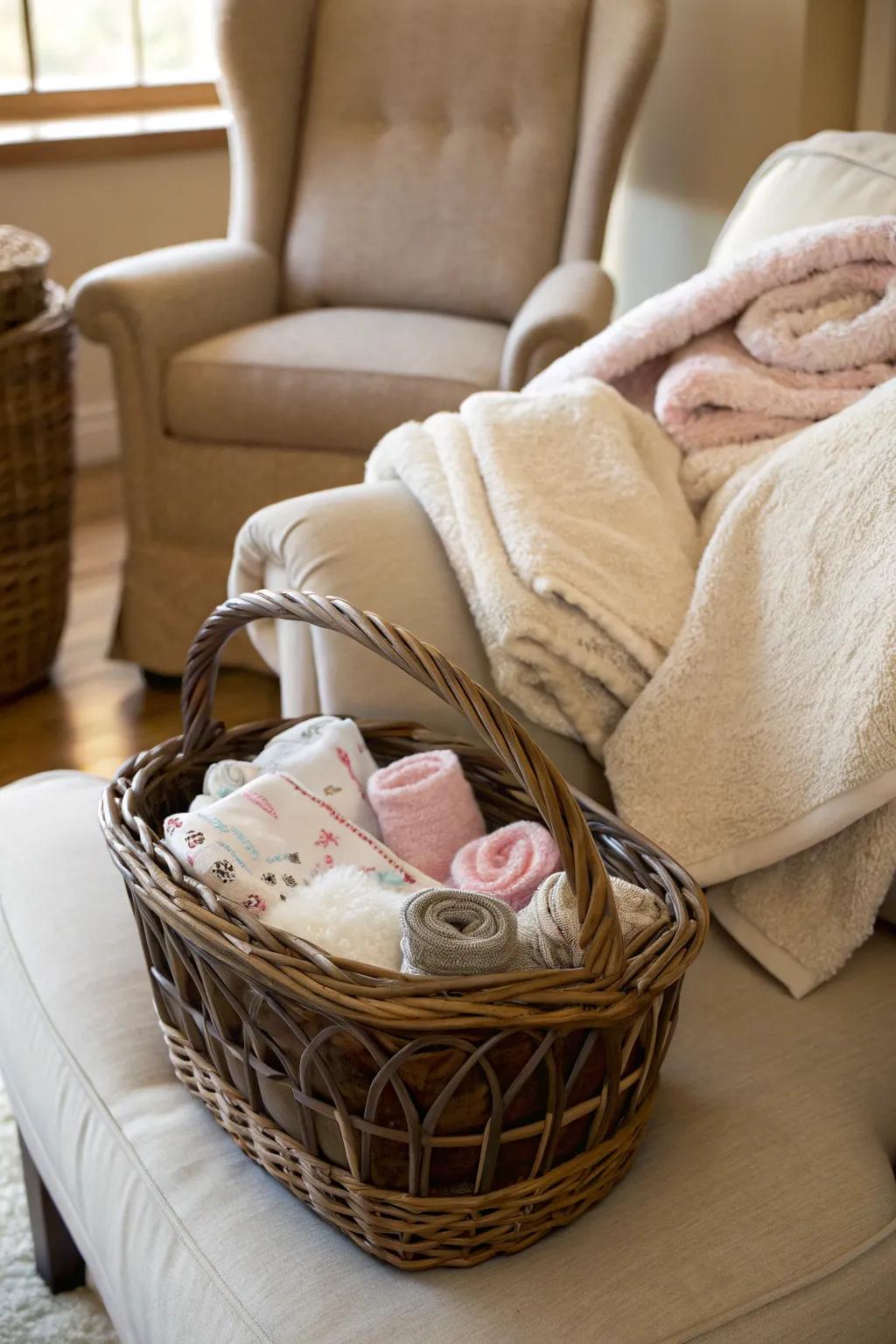 Comforting cozy items for new parents to unwind.