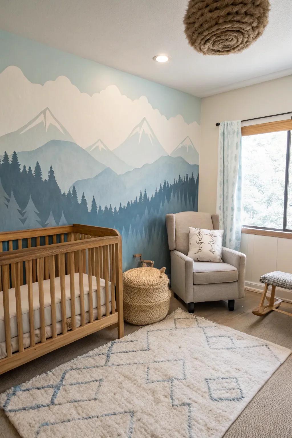 Discover peace and serenity within a mountain-inspired nursery.