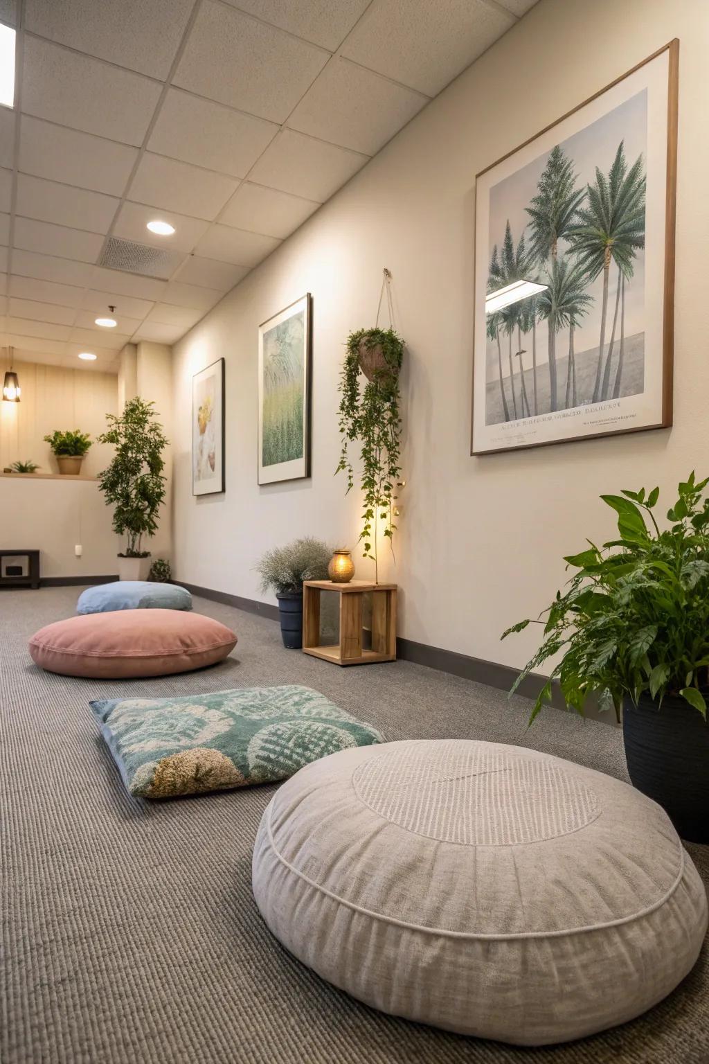 A peaceful meditation corner for moments of mindfulness.