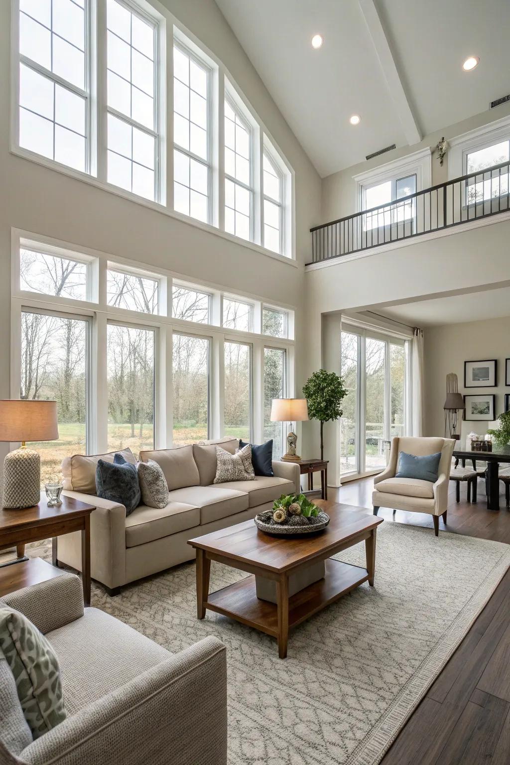 Furniture arrangement improves the natural movement of the room.