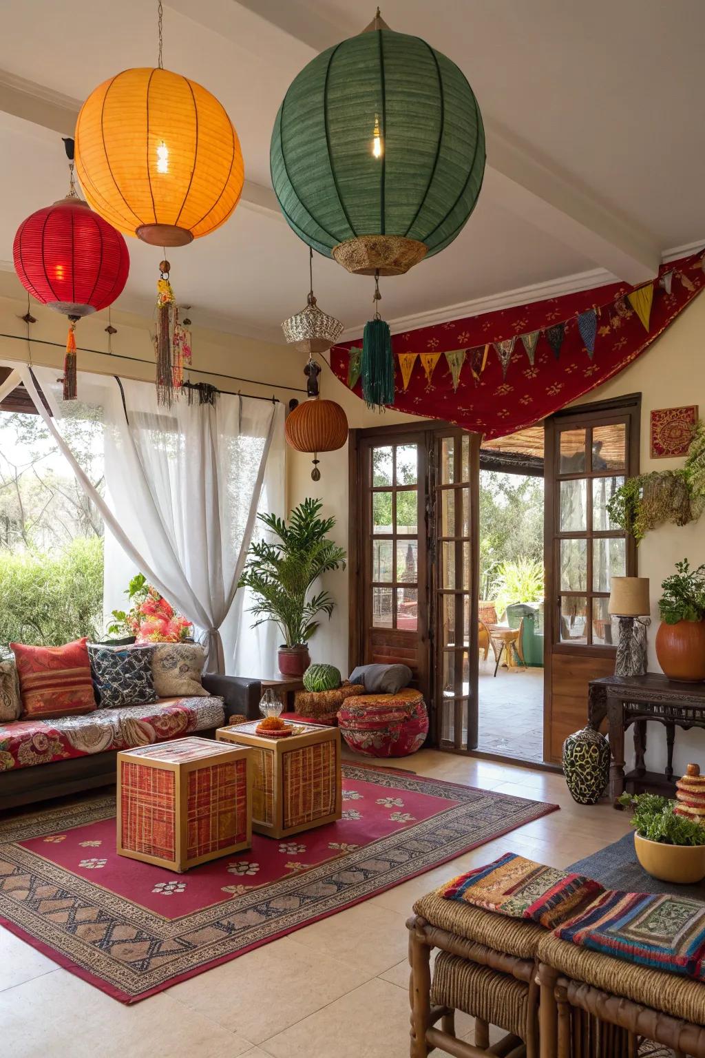 The mixed cultural influences theme celebrates variety and global influences.