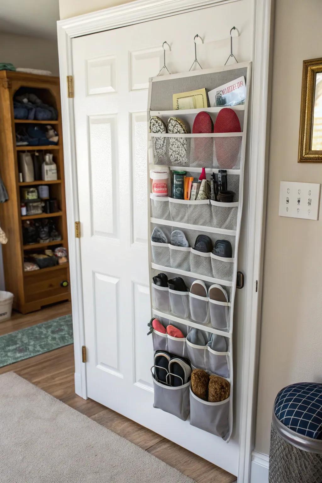 Get more space with over-the-door organizers.