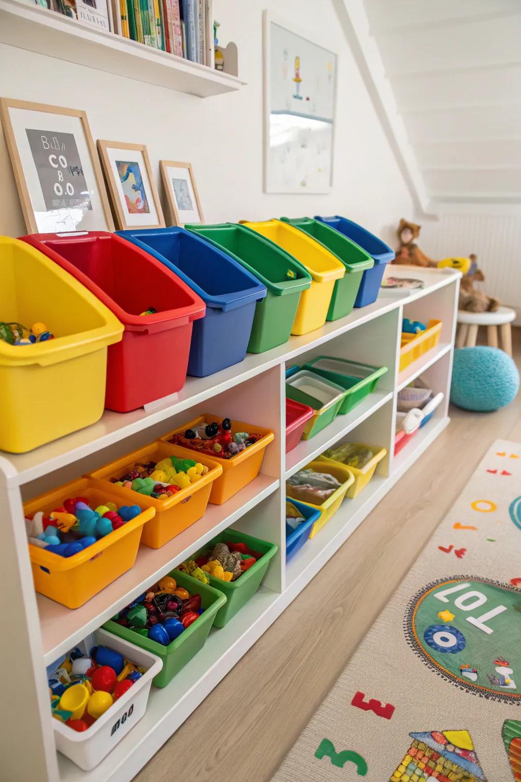 Color-coding makes storage and sorting easier.