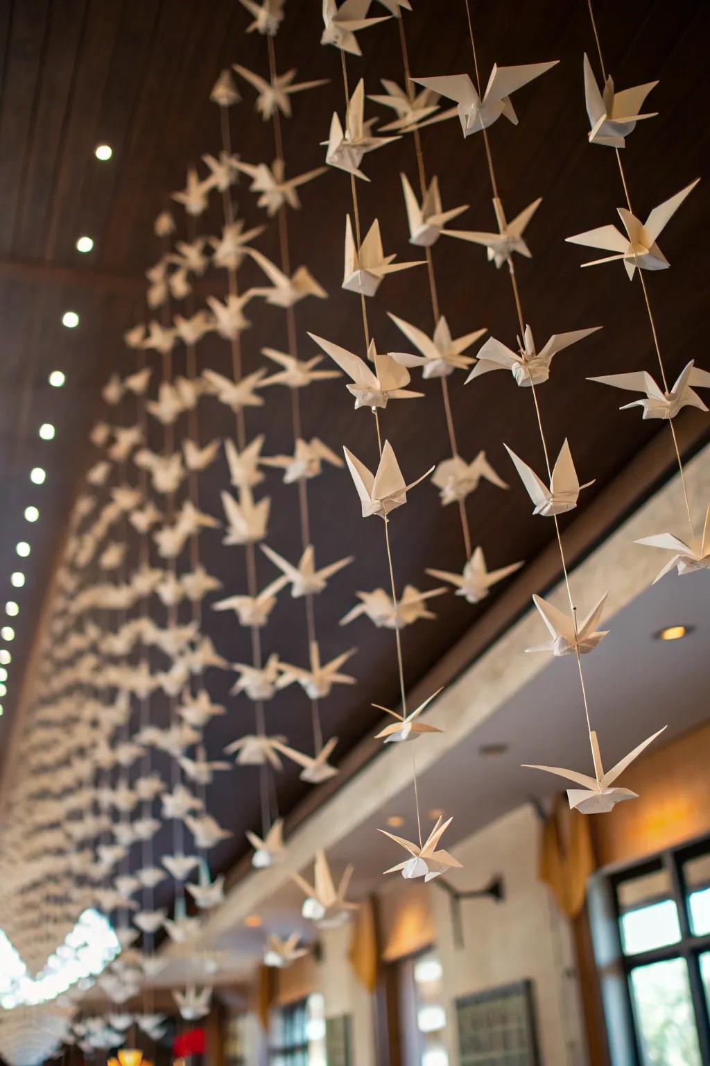 Gaze upward to discover art above.