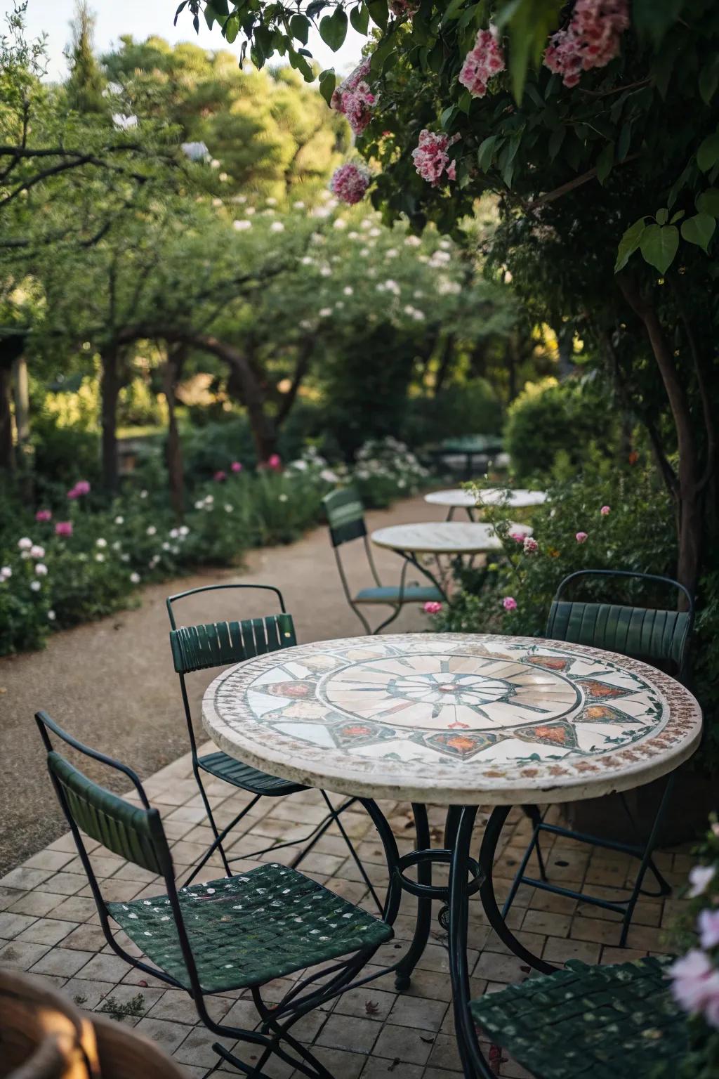 Introduce creative elegance with a tabletop bistro set.