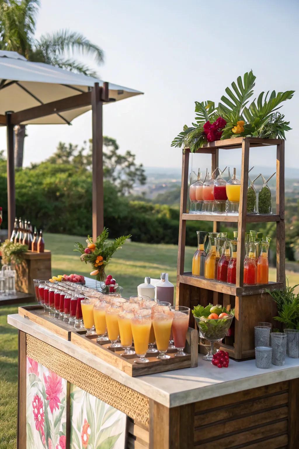 A delightful sparkling wine area enables visitors to blend their ideal drink.