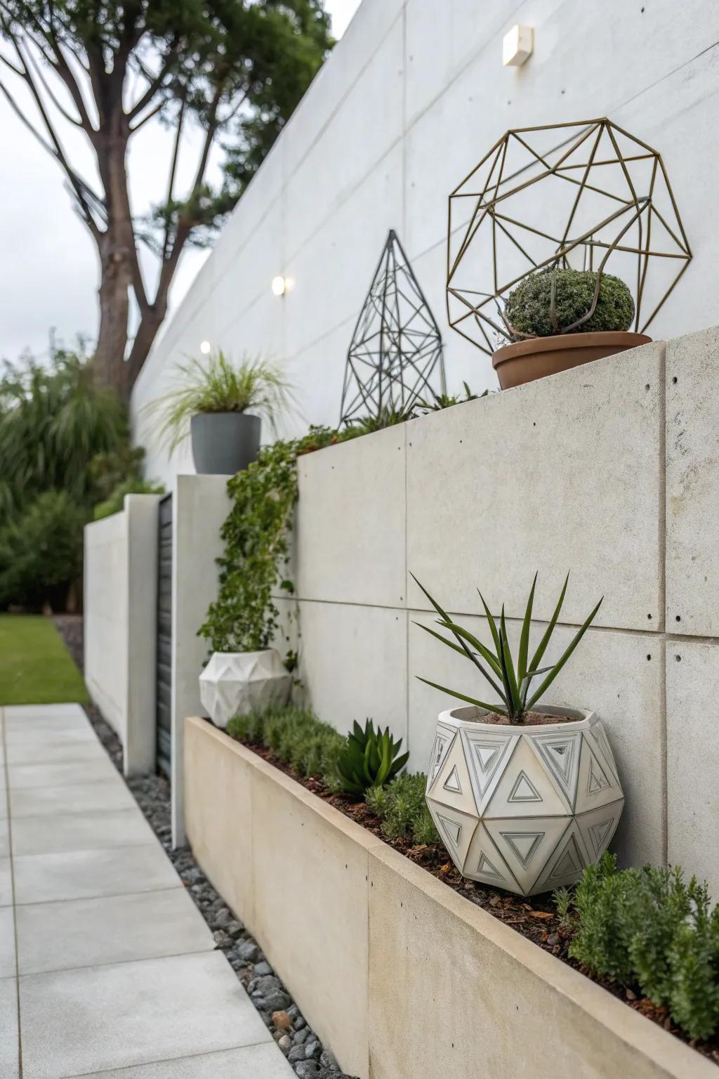 Modern materials create sleek and stylish garden walls.